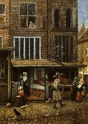 Jacobus Vrel Street Scene with Bakery oil painting reproduction